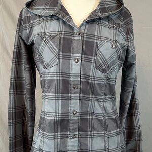 MOUNTAIN HARD WEAR HOODED SNAP BUTTON FRONT SHIRT